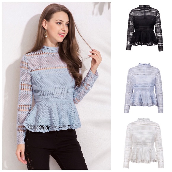 Tops - ‼️PRICE FIRM LAST CALL Intricate Lace Peplum Top